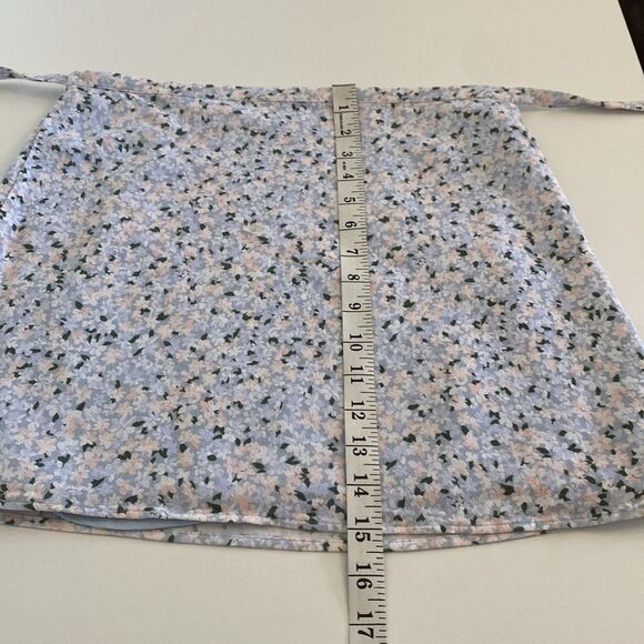Sundeh by Sunday Best from Aritzia Mini Blue Floral Wrap Skirt Size Medium - Picture 8 of 8